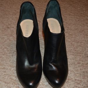 Guess Black Leather Booties